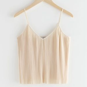 NWT & Other Stories Cream Pleated Tank